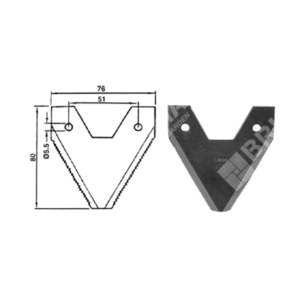 sezione rigata lama(dente) falciatrice